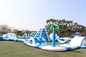 Parcours du combattant gonflable de parc aquatique de glissière d'eau de mer géante blanche bleue