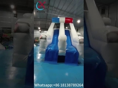 Slides gonflables sur mesure pour le jardin de la police, voiture de patrouille, carton, double toboggan gonflables à sec