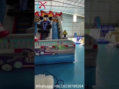 Impression numérique ignifuge Commercial gonflable glisse roue ouverte voiture de course gonflable glisse porteur