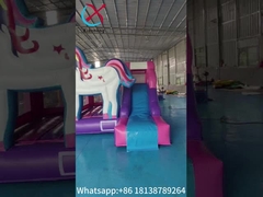 Château gonflable à l' unicorne dessin animé maison gonflable à rebondir avec trampoline maison de saut pour enfants