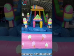 Slide gonflable glace colorée double gonflable glissière sèche pour les enfants