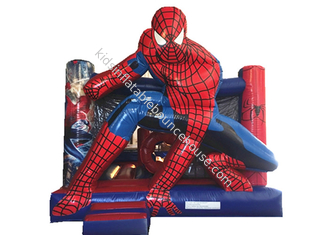 Thème commercial Spiderman pour château gonflable pour adultes et enfants avec obstacles et petit tunnel
