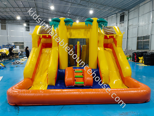 PVC 4x4x3m Combos gonflables Petite maison à rebond enfants Château à rebond avec glissement