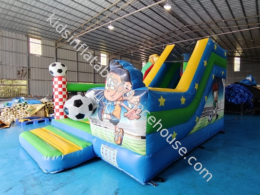 Les enfants PVC inflatable bouncer combo avec glissière Thème de football Château de jeux