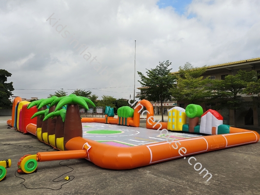 Jeu de sport gonflable commercial en plein air gonflable simulé route urbaine gonflable piste de course Air Tumble Track