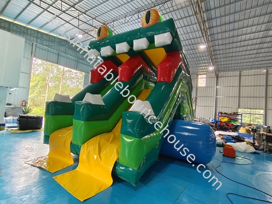 Nouveau design gonflable glissière grenouille figure gonflable haute double glissière glissière sèche pour les enfants et les adultes