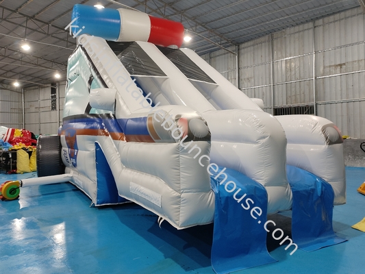 Cadeaux gonflables personnalisés pour le jardin de la police, voiture de patrouille, carton, double glissière gonflable pour enfants.