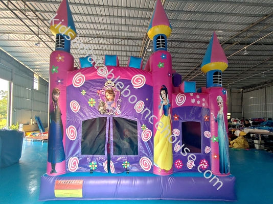 Commercial nouveau design château gonflable Disney princesse dessin animé maison gonflable gonflable avec diapositive maison de saut drôle