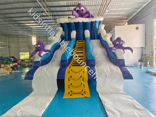 Nouveau design Populaire glissière gonflable Océan Octopus Cartoon Party Glissière gonflable sèche double pour enfants et adultes