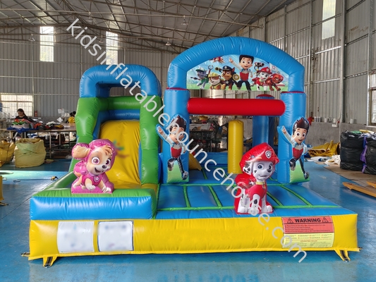Populaire dessin animé maison gonflable avec des diapositives patrouille PAW combo gonflable pour les enfants