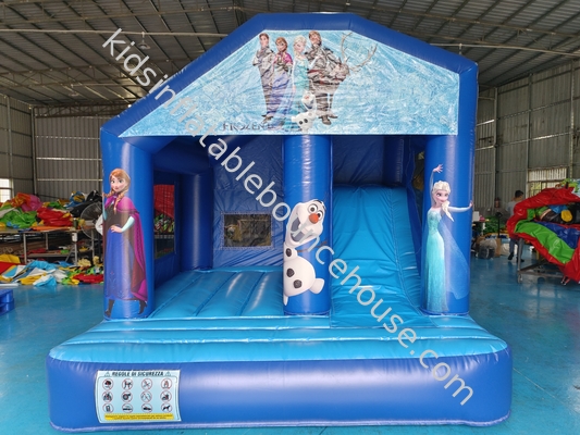 Vente à chaud maison gonflable avec diapositives la princesse glacée dessin animé combo gonflable pour les enfants