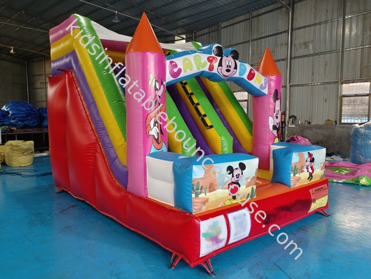 Impression numérique commerciale Slide sec gonflable Mickey Mouse Cartoon Château gonflable pour l'extérieur Pour les enfants
