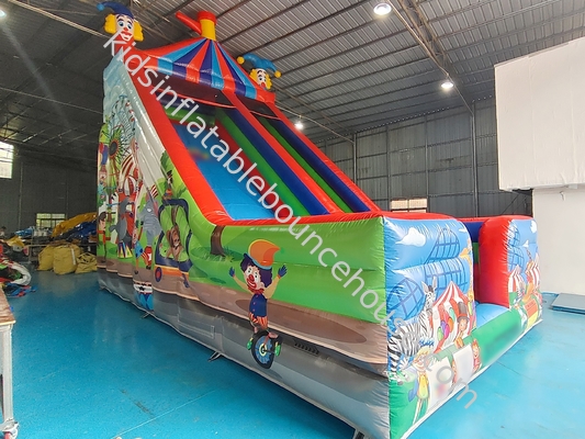Impression numérique commerciale Grandes diapositives gonflables Clown Cirque Impression de diapositives gonflables Château Pour l'extérieur Pour les enfants