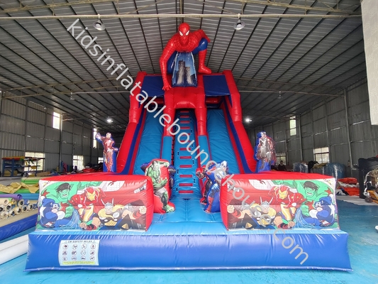 Commercial gonflable double toboggan Spider-Man gonflable toboggan sec château pour les enfants et les adultes à vendre