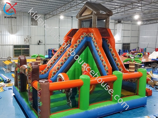 Maison gonflable exotique avec trampoline interne