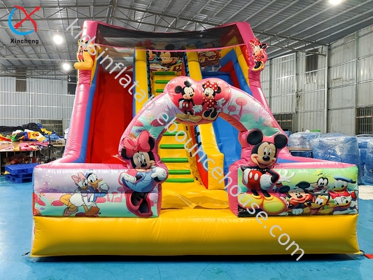 Des toboggans gonflables personnalisés Mickey et Minnie Doubles toboggans gonflables à sec château