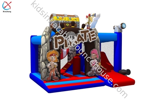 Nouveau design d'impression numérique maison pirate gonflable avec diapositives pour enfants