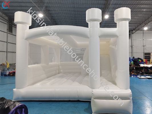 Château gonflable de mariage blanc personnalisé avec glisser pour la fête d'événement