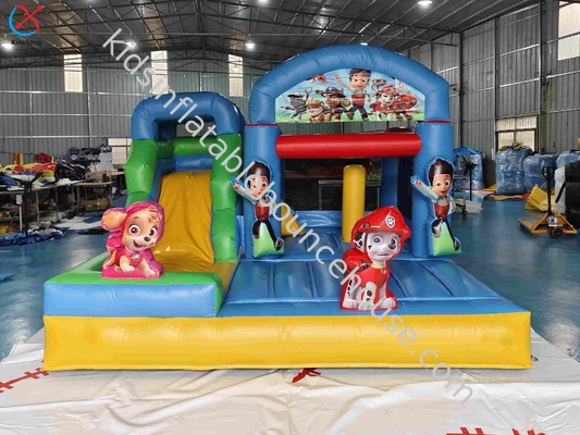Populaire dessin animé maison gonflable avec des diapositives patrouille PAW combo gonflable pour les enfants