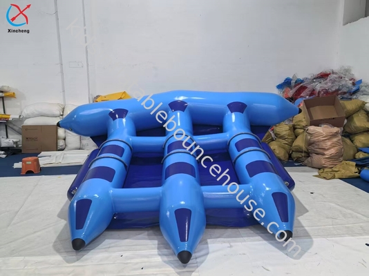 Fournisseur de bouées tractables gonflables en forme de banane, bleues, flottantes, jeux aquatiques de banane
