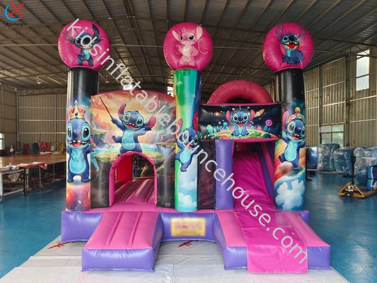 Commercial Bouncy Castle Lilo & Stitch Bouncy Castle with Slide Hire For Kids