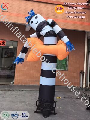 Custom Black & White Striped Inflatable Air Dancer Advertising & Event Decoration
