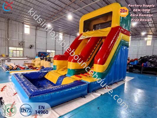 Toboggan gonflable de qualité commerciale avec piscine pour événements pour enfants et adultes