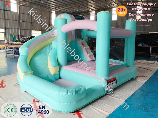 Château gonflable en PVC pastel de qualité commerciale avec diapositive pour les enfants Fêtes et événements