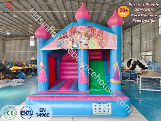 High Quality PVC Princess Inflatable Bounce House with Slide for Party Rental Business
